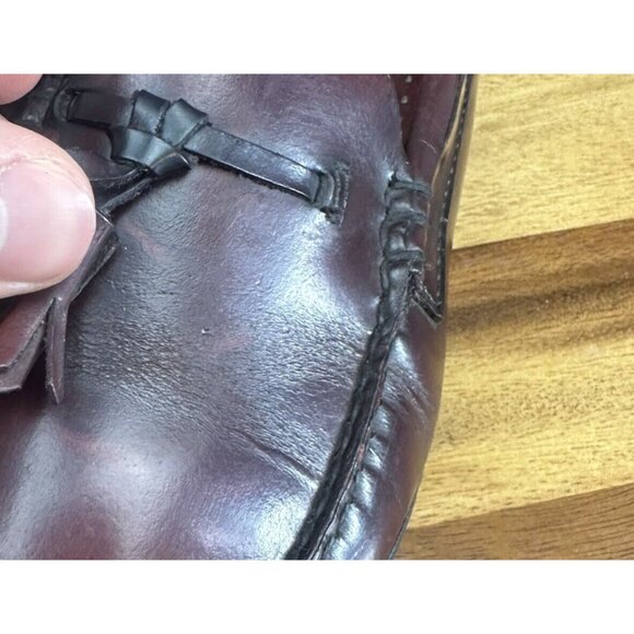 Vtg GH Bass Weejuns Loafers Mens 10D Burgundy Leather Grayson Tassel USA Made - Picture 8 of 13